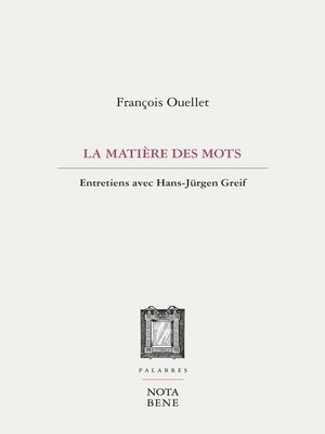 cover image of La matière des mots